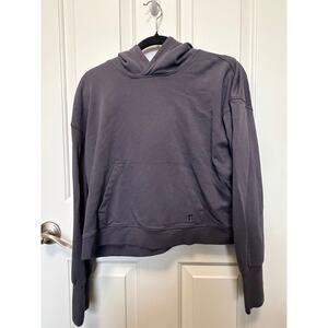 Sweaty Betty Cropped Hoodie – Charcoal Gray – Soft Cotton Blend – Women’s Size 8